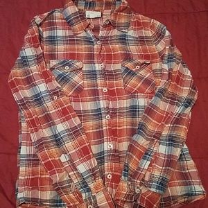 Rustic Orange plaid long sleeve shirt